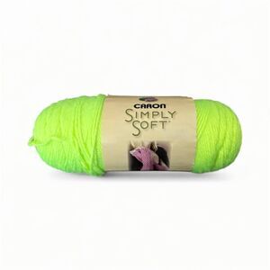 Caron Simply Soft 100% Acrylic Neon Yellow Yarn, Medium Worsted Weight, 315 yds